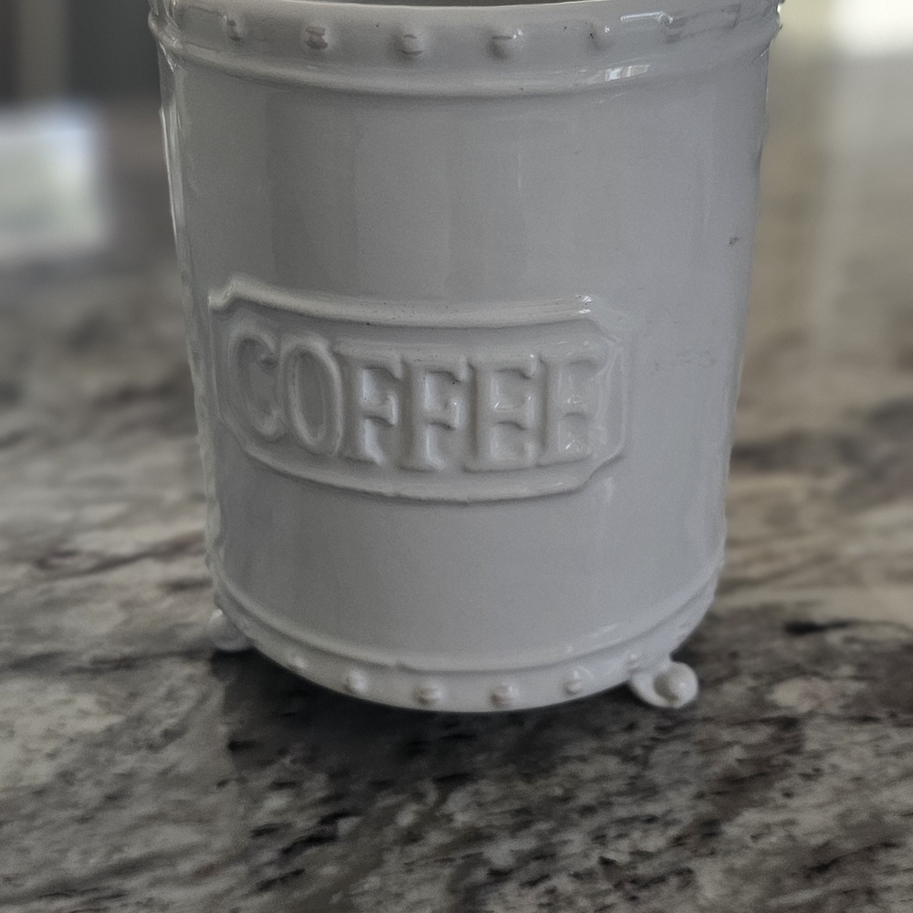 Mud Pie White Coffee Canister